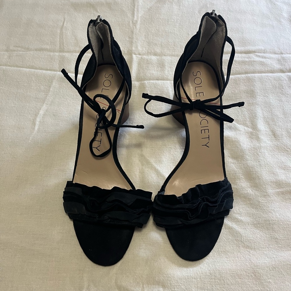 Sole Society Black Strappy Heels